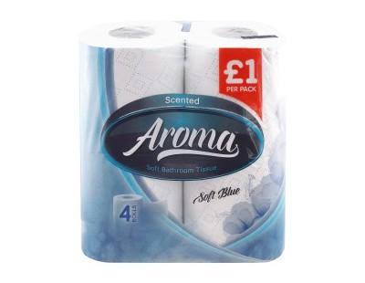 Aroma Bathroom Toilet Tissue Paper - Soft Blue, 4pk