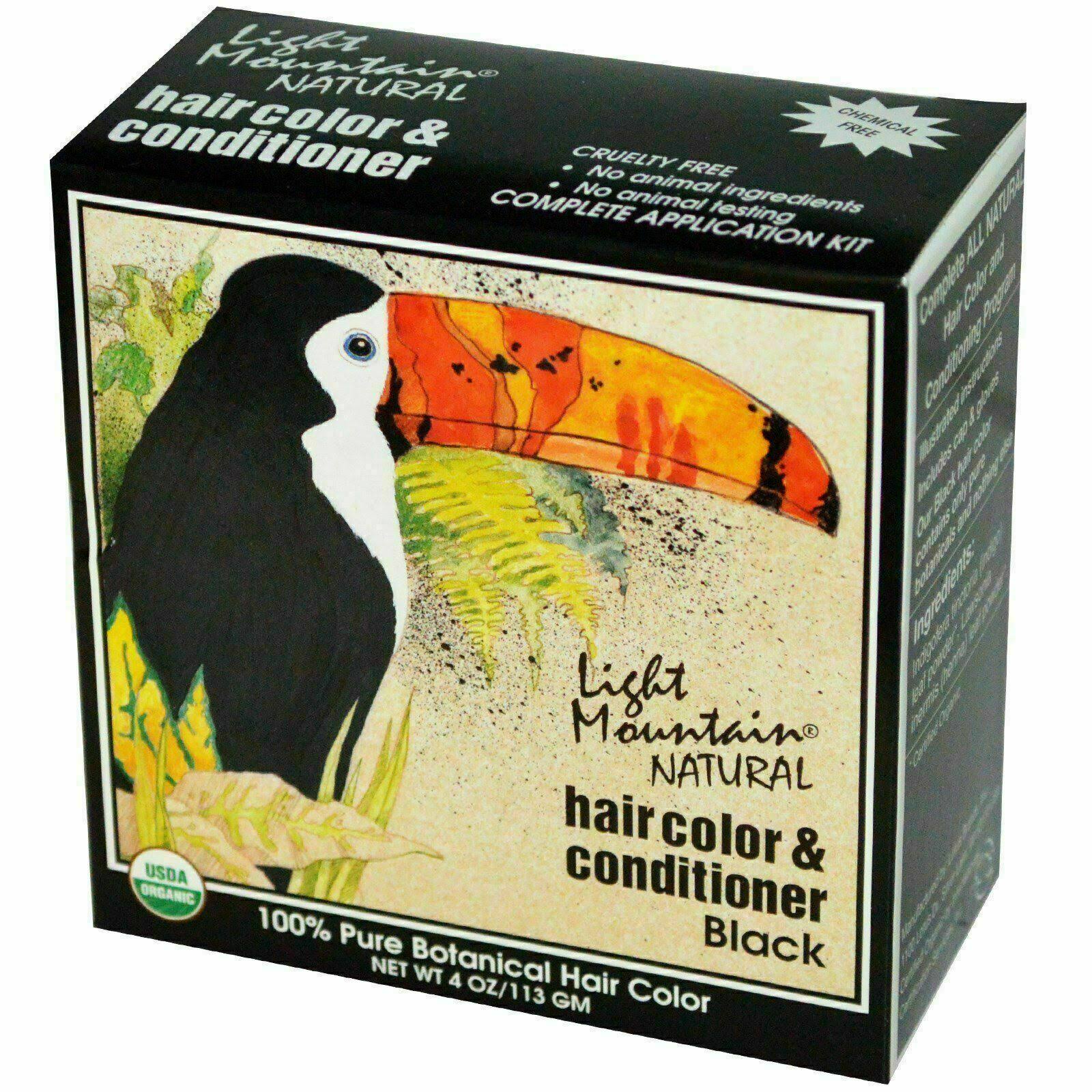 Light Mountain Hair Color and Conditioner - Black, 4oz