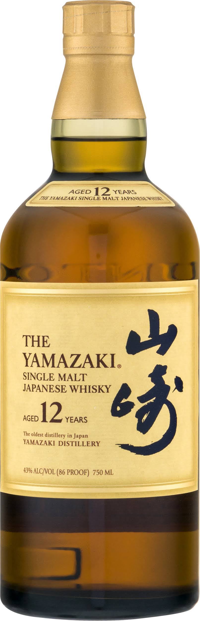 The Yamazaki 12 Year Single Malt Whisky - 750 ml bottle