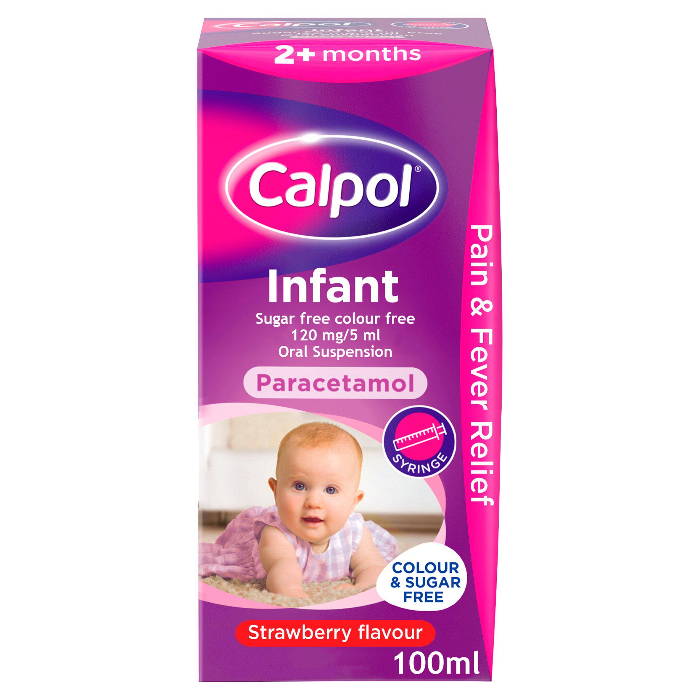 Calpol Infant Suspension Paracetamol Medication - Sugar and Colour Free , 100ml