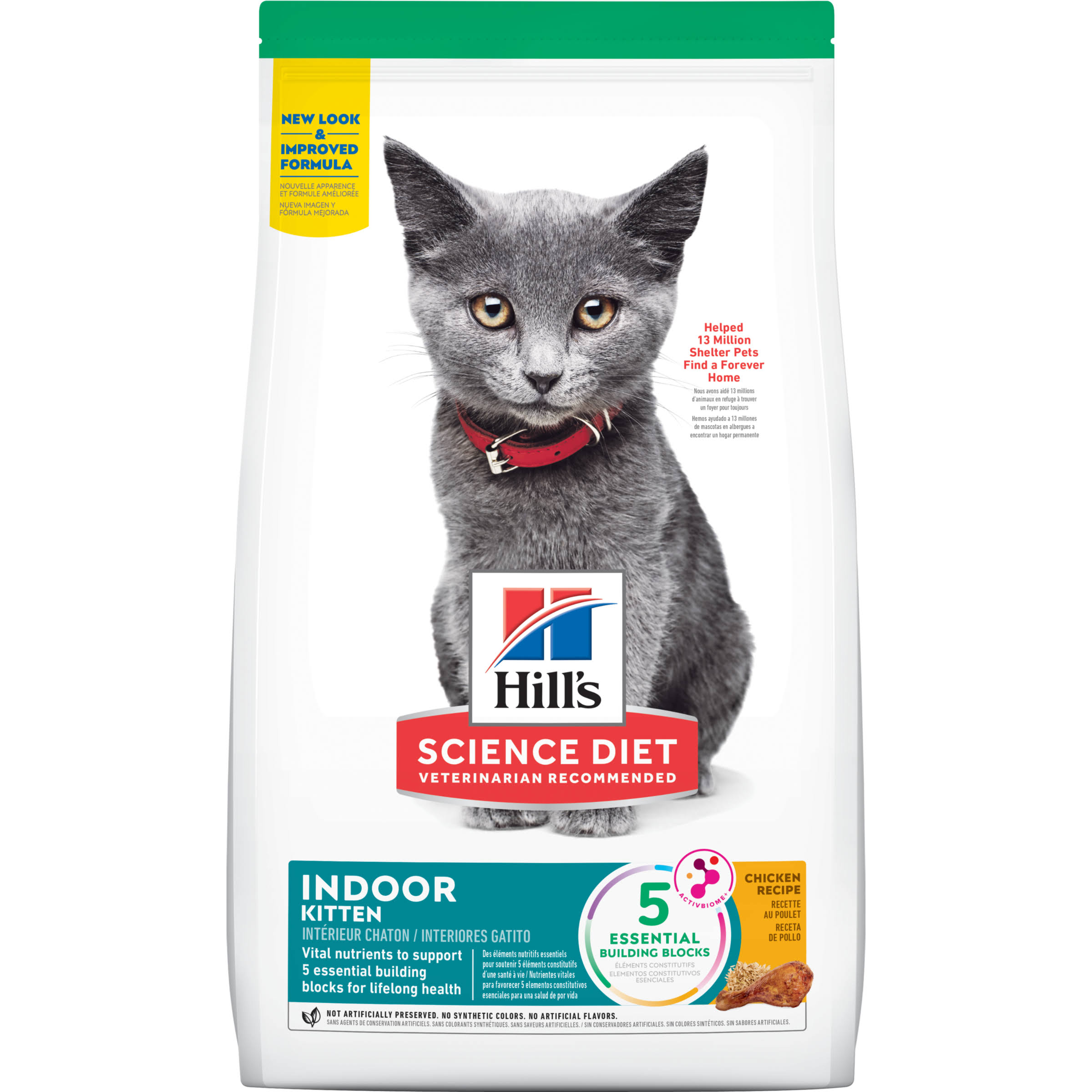 Hill's Science Diet Kitten Indoor Premium Natural Cat Food - Chicken Recipe, 7lb