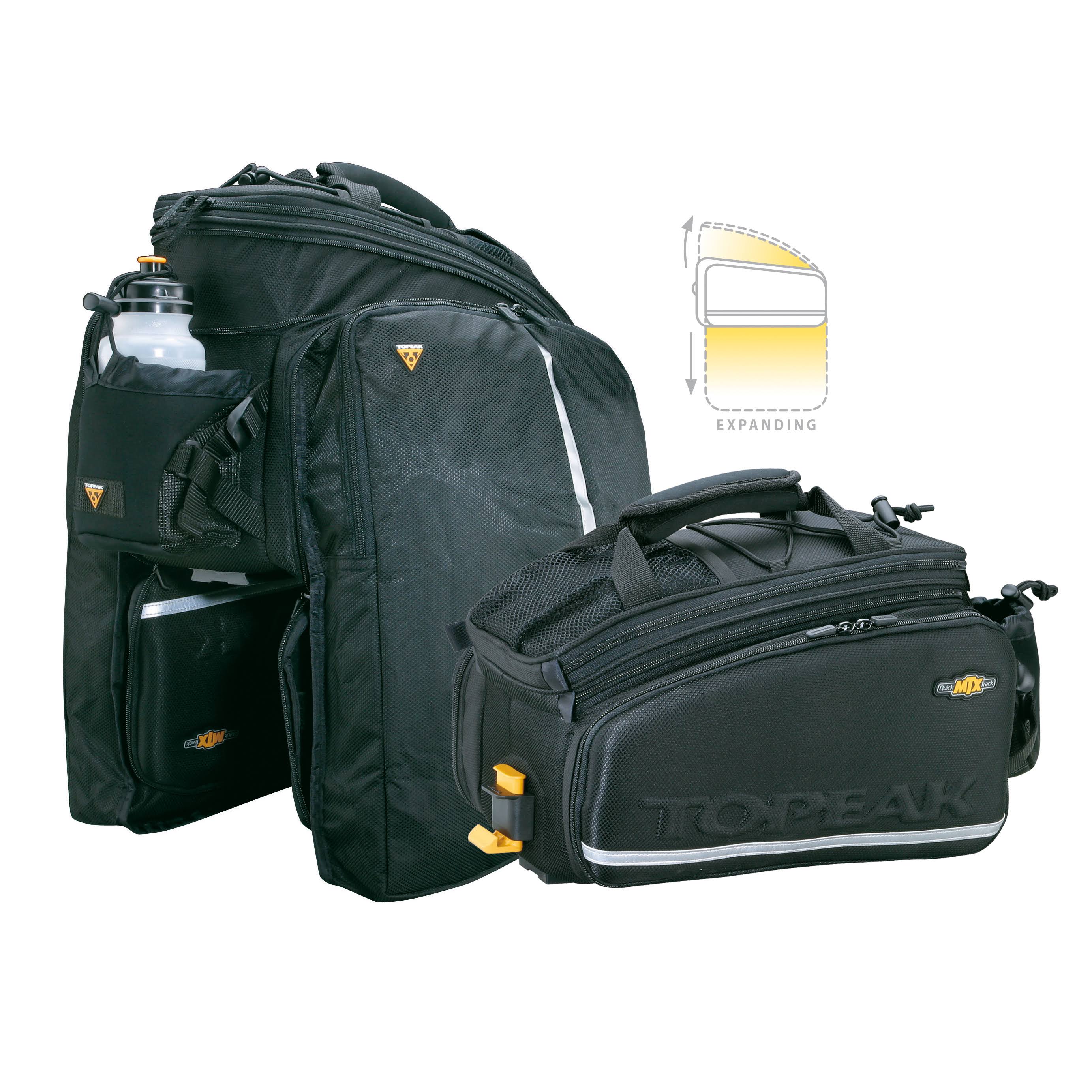 Topeak MTX Trunkbag DXP Rack Bag with Expandable Panniers - 22.6 Liter, Black