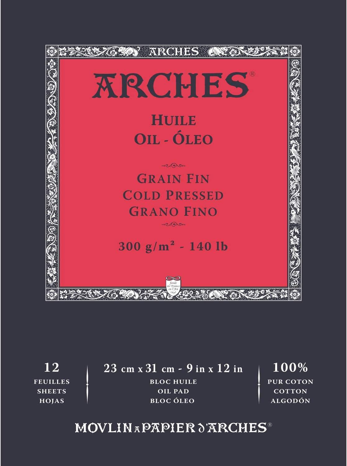 Arches 140 lb. Oil Paper Pad, 9" x 12"