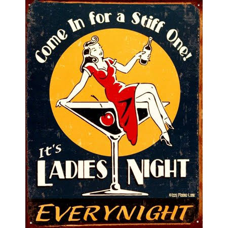 Moore Ladies Night Every Night Distressed Retro Vintage Tin Sign