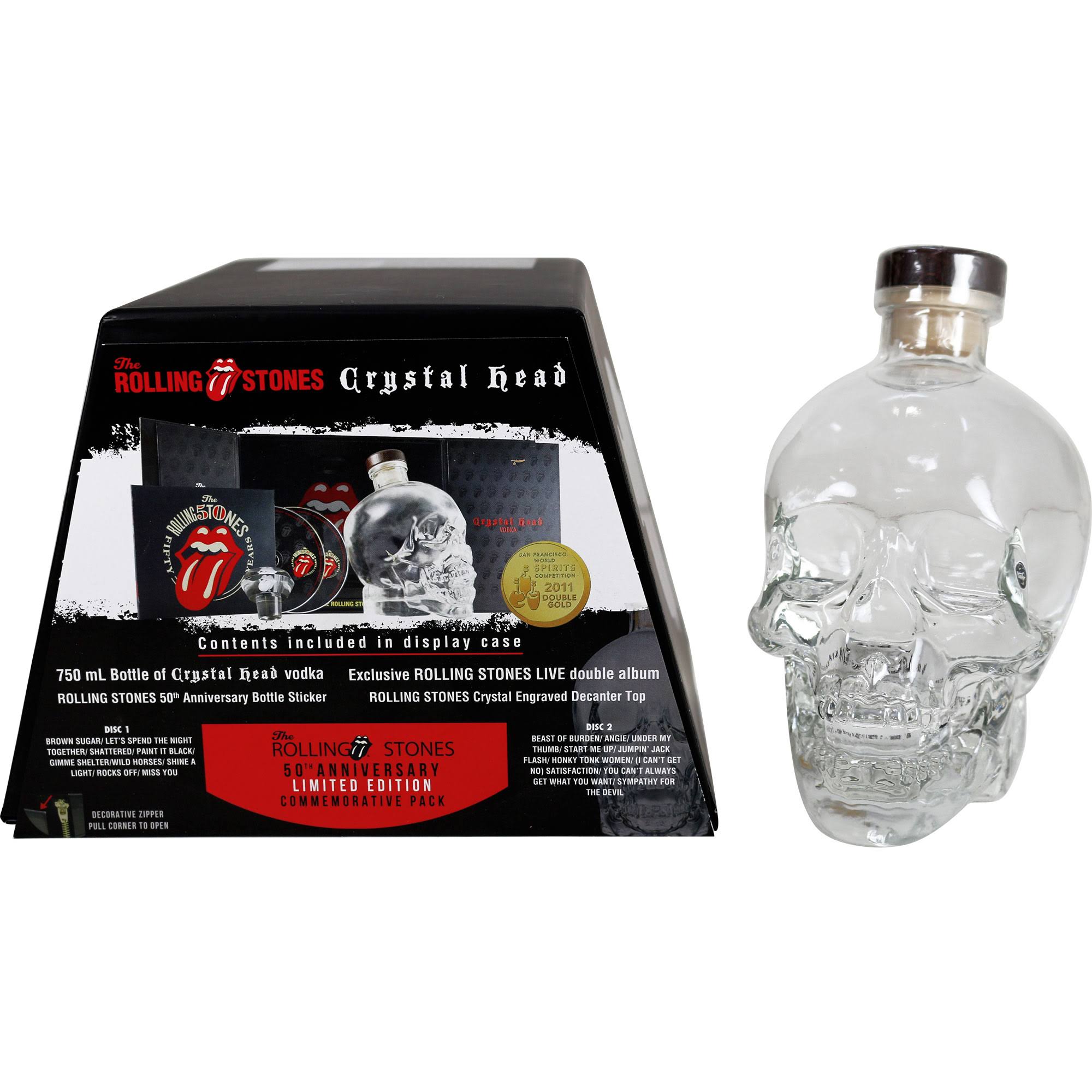 Crystal Head Vodka Exclusive Rolling Stones 50th Anniversary Bottle Set - 750ml
