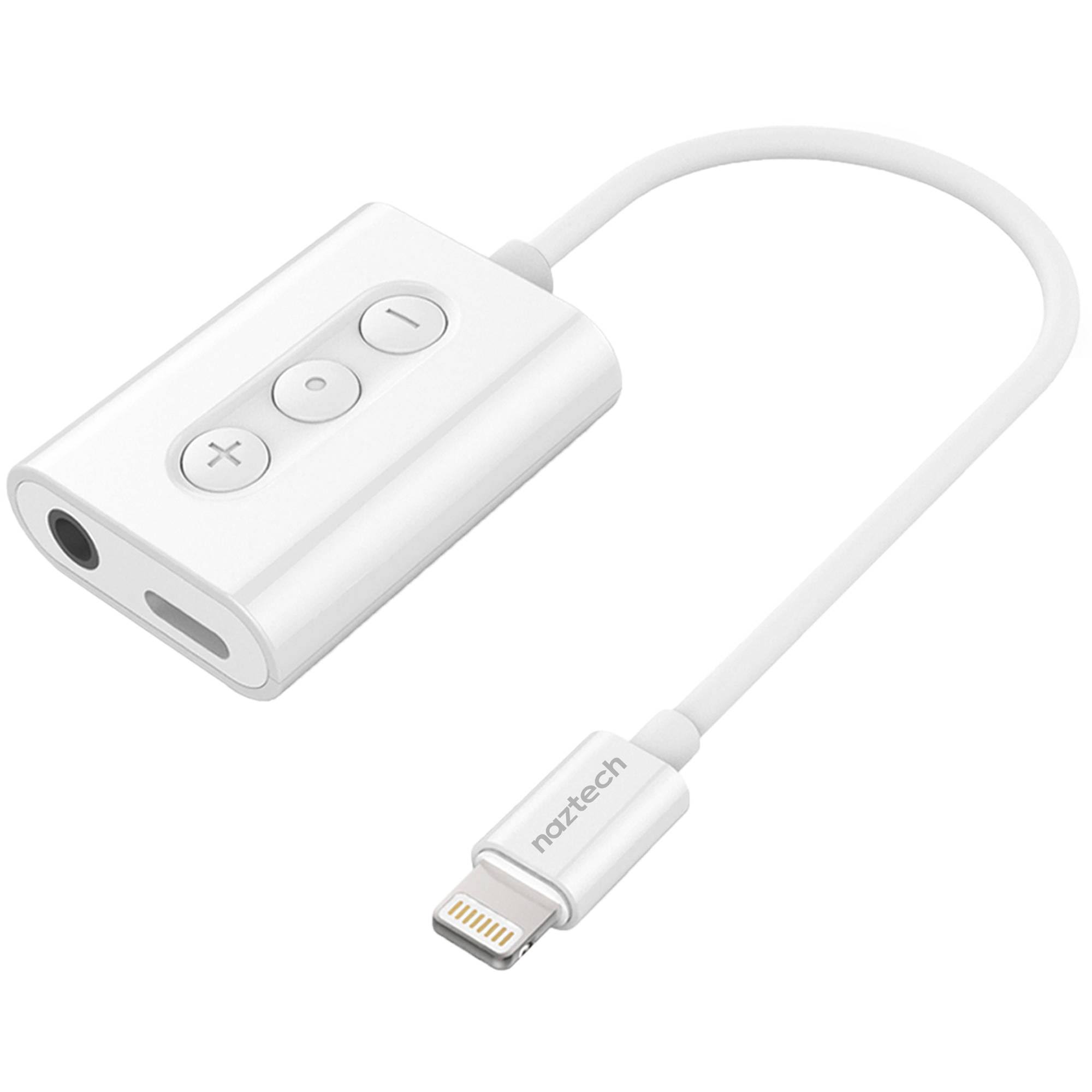 Naztech Audio & Charge Adapter - 3.5mm, With Lightning Connector