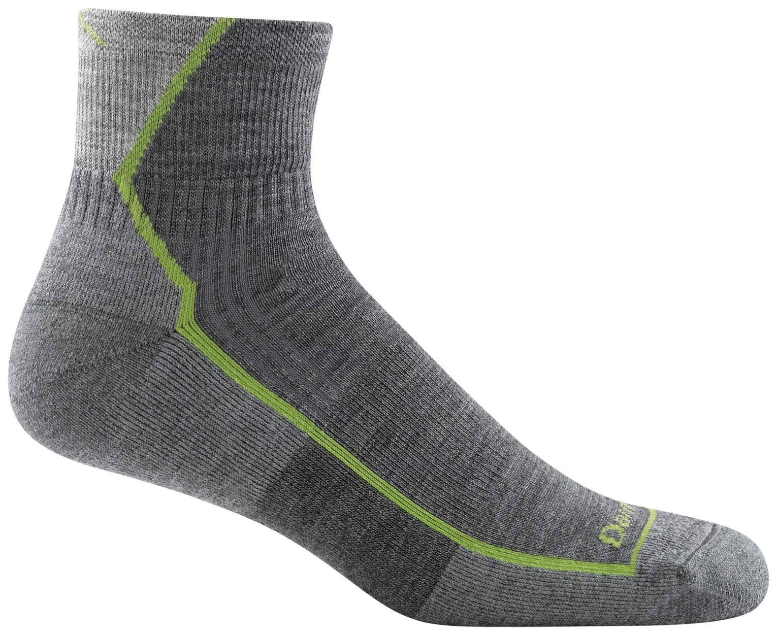 Darn Tough Men's Hiker 1/4 Sock Cushion, Gray, Medium