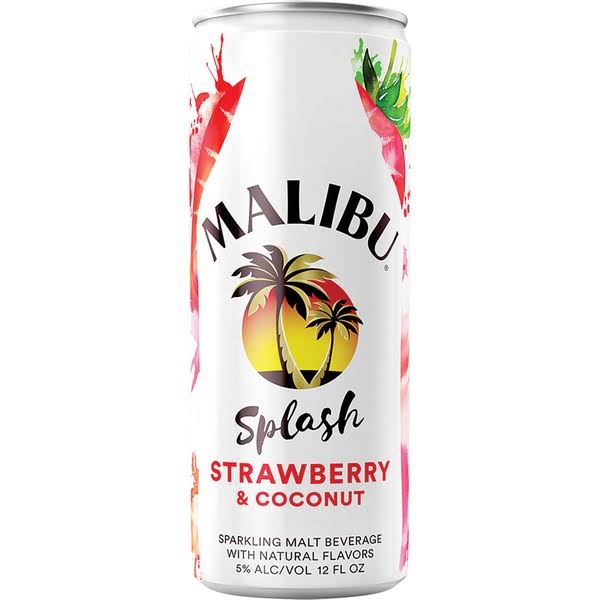 Malibu Splash Strawberry Coconut Seltzer - 12 fl oz