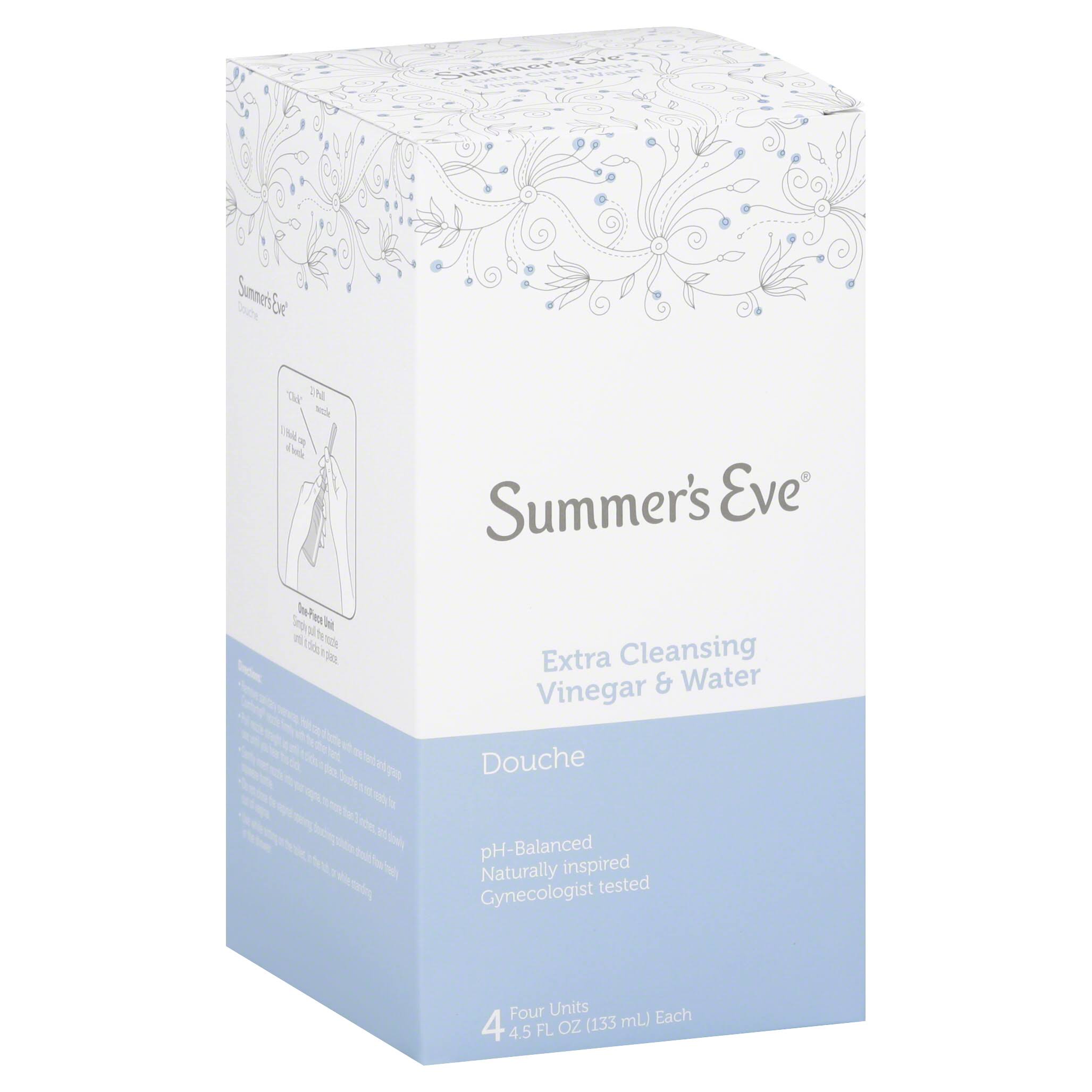 Summer's Eve Extra Cleansing Vinegar & Water Douche - 4 x 4.5 oz Pack