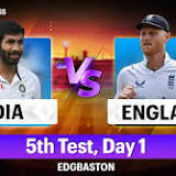 England v India: fifth Test, day one