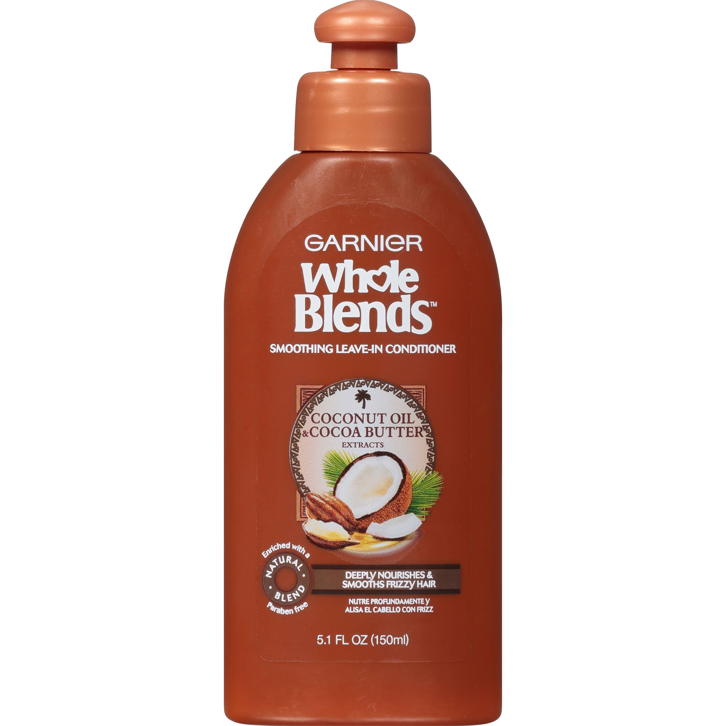 Garnier Whole Blends Smoothing Leave in Conditioner Coconut Oil & Cocoa Butter - 5.1 fl oz