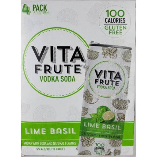 Vita Frute Lime Basil Vodka Soda 4pk 12oz