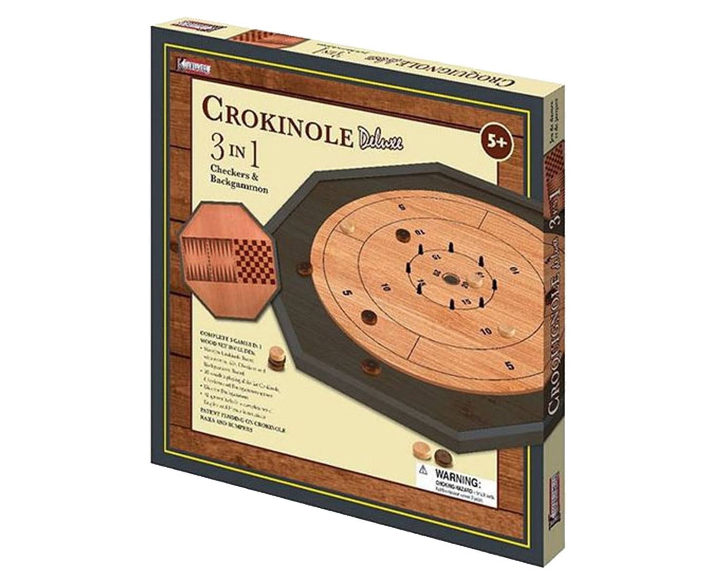 Kroeger Toys 3 In 1 Crokinole Deluxe Board Game