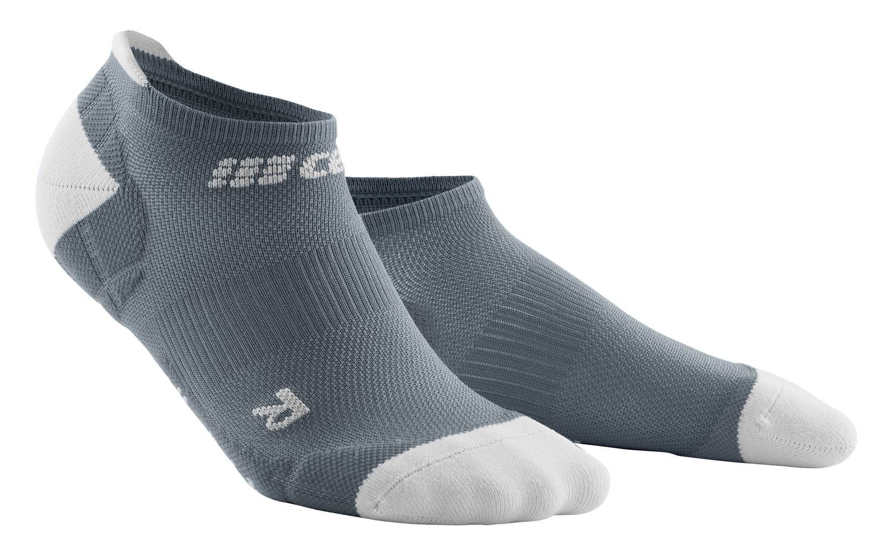 CEP Ultralight Compression NO Show Socks Grey, Womens Running Socks, Size III - Color Grey - Light Grey