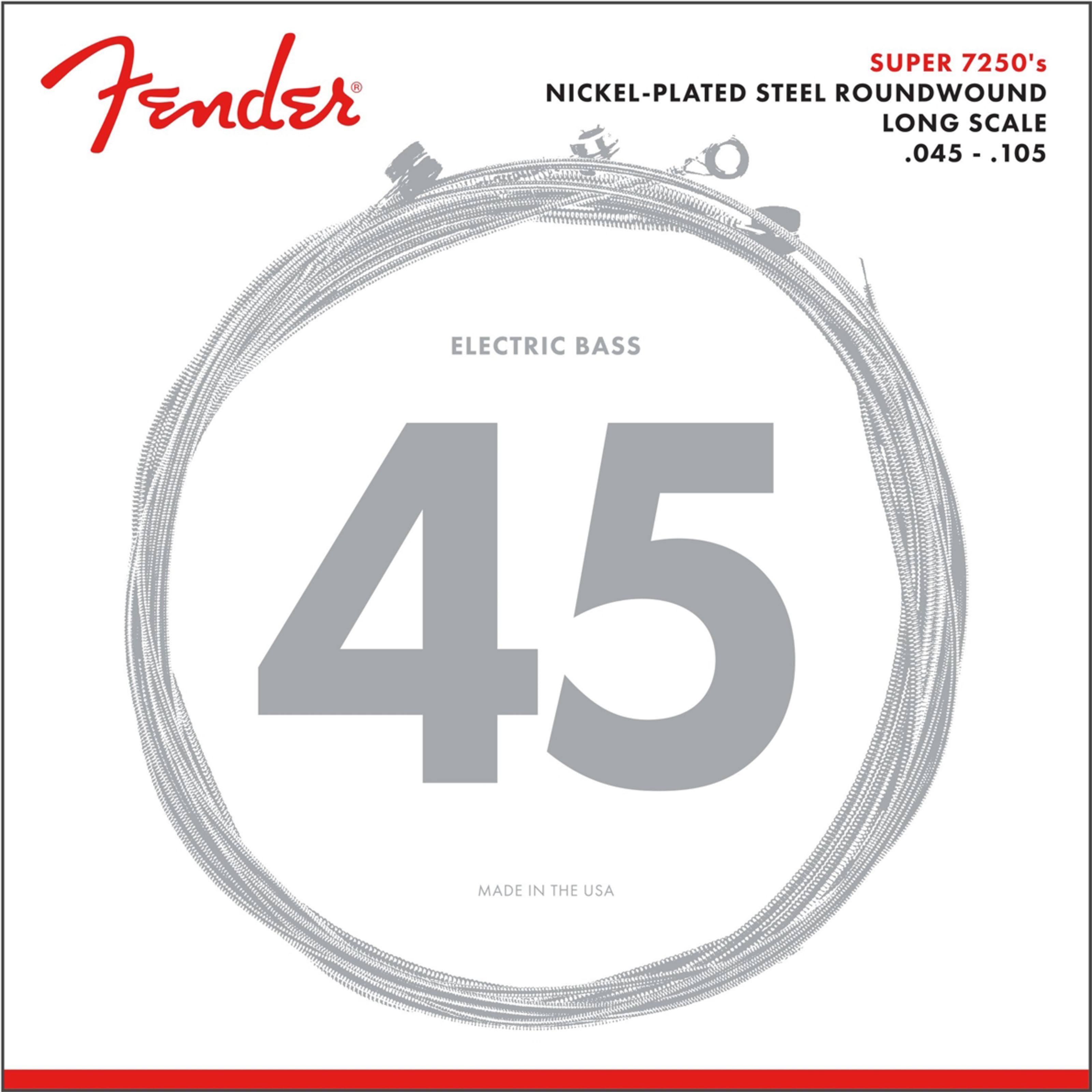 Fender 7250M Super Bass Nickel-Plated Steel Long Scale Bass Strings - Medium