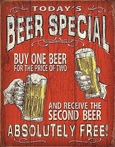 Desperate Enterprises Today's Beer Special Tin Sign, 12.5" W x 16" H