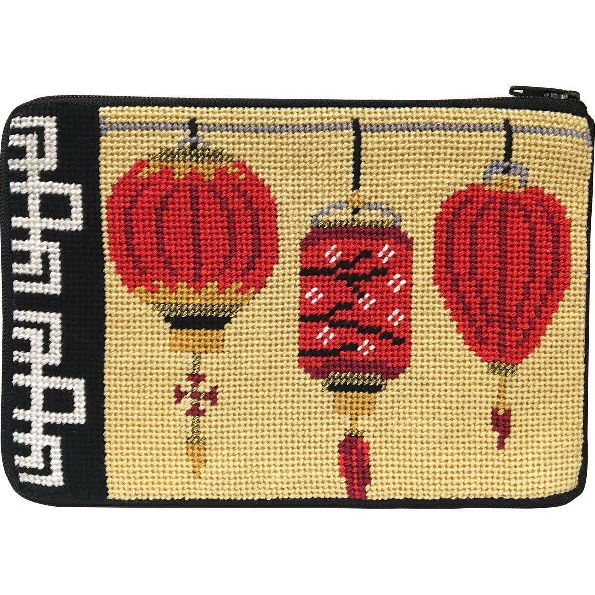 Alice Peterson Stitch & Zip Needlepoint Purse Kit- Chinese Lanterns