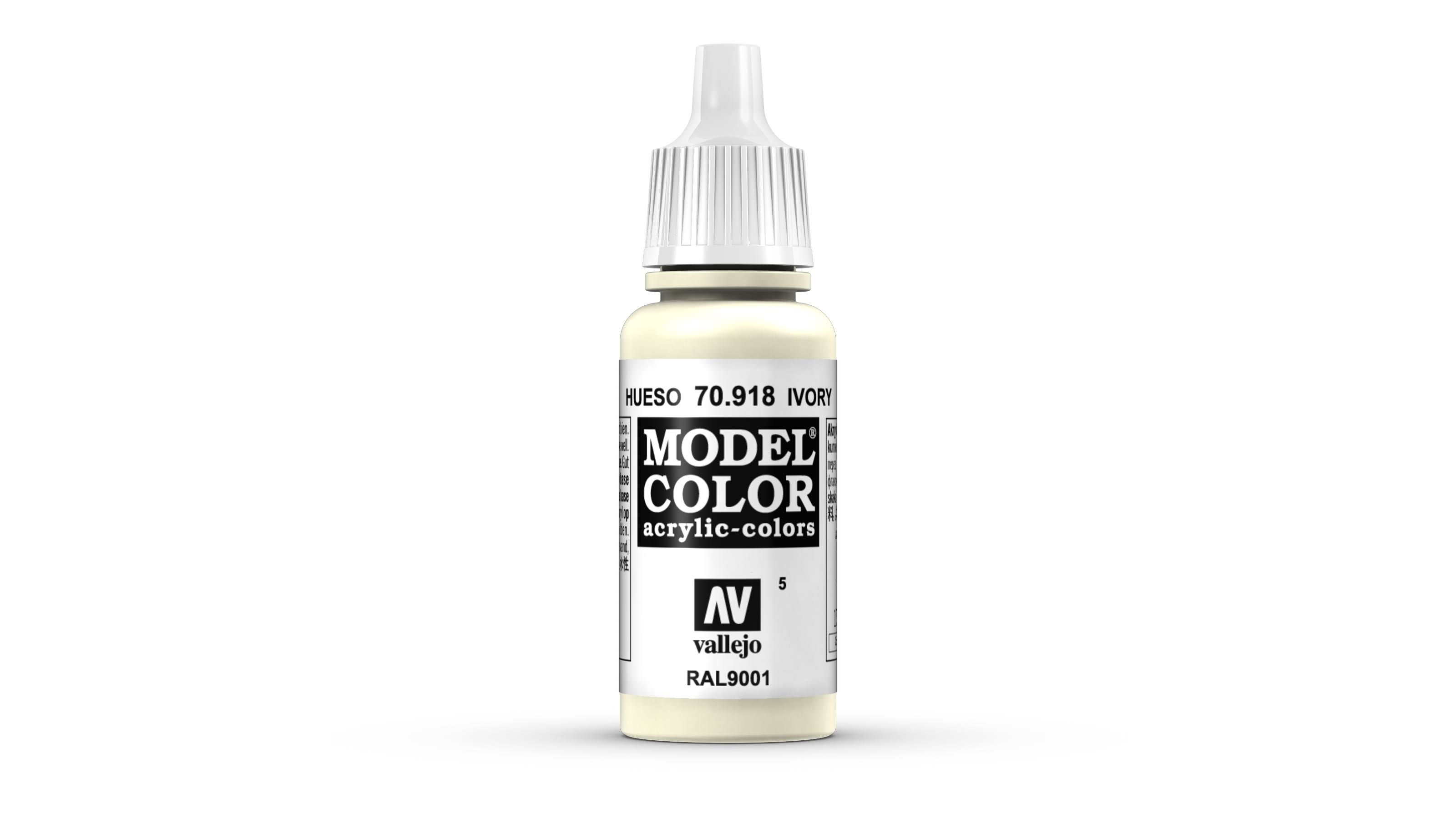 Vallejo 70.918 Model Color Acrylic Paint - Ivory, 17ml