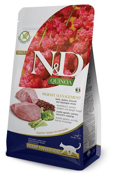 Farmina N&D Quinoa Weight Management Lamb Dry Cat Food, 11-lb