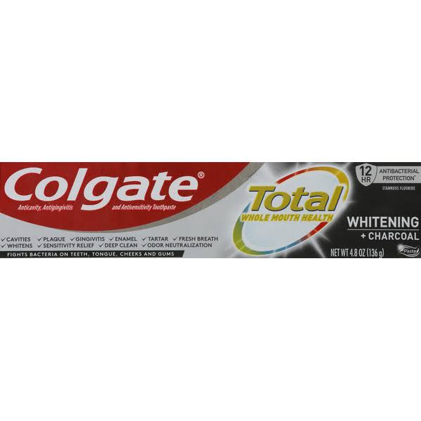 Colgate Total Toothpaste, Whitening + Charcoal - 4.8 oz