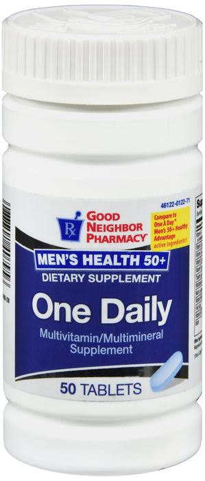 GNP One Daily Mens 50+ Multi-Minerals/Multivitamins Supplement Tablets 50 Counts