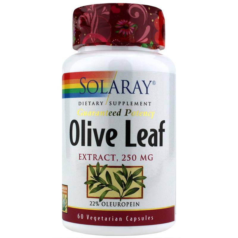 Solaray Olive Leaf Extract 250mg Vegetarian Capsules - x60