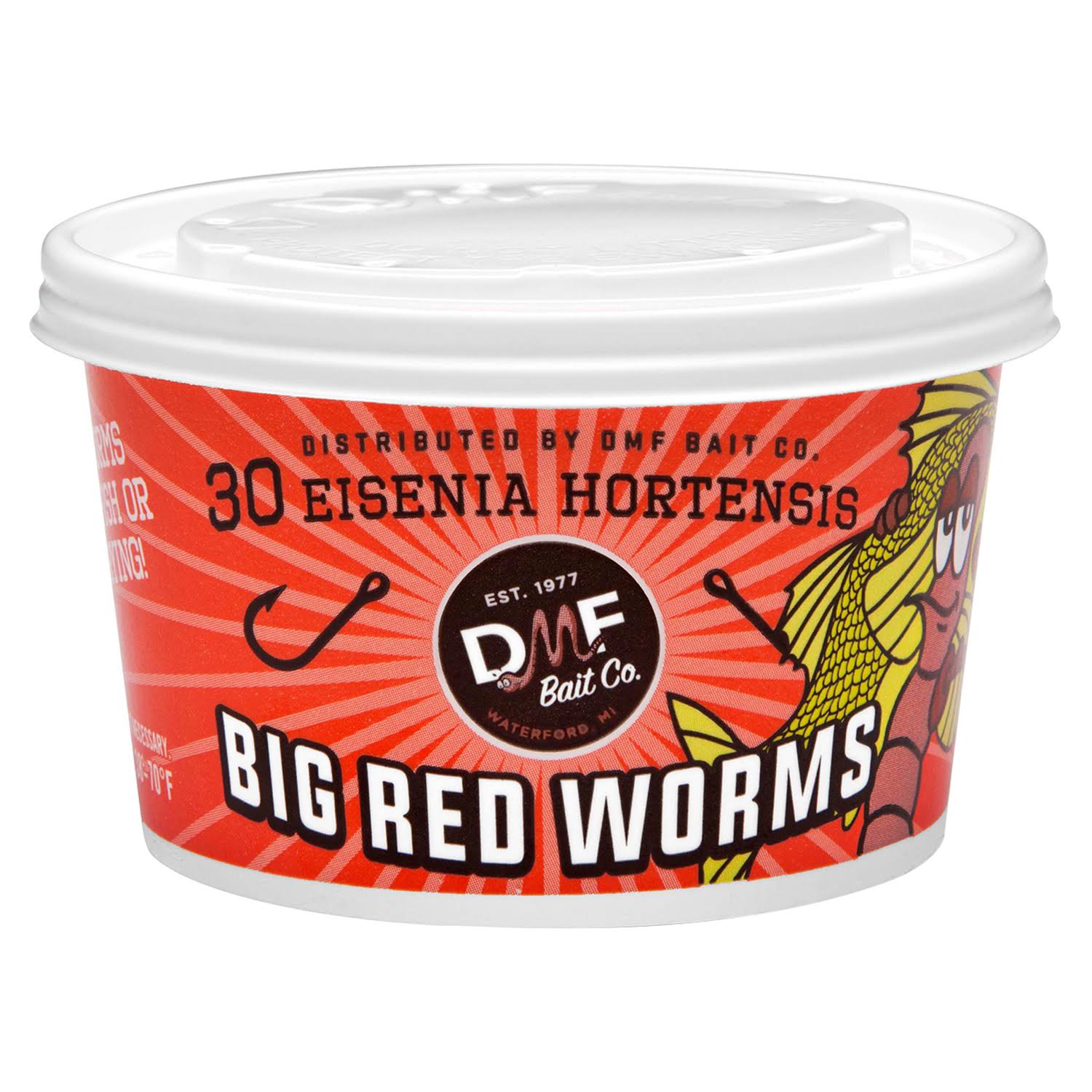 Dmf Bait Company Big Red Worm - 30 Worms