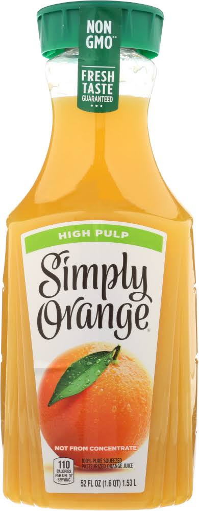 Simply KHFM00318976 Orange High Pulp Juice, 52 oz