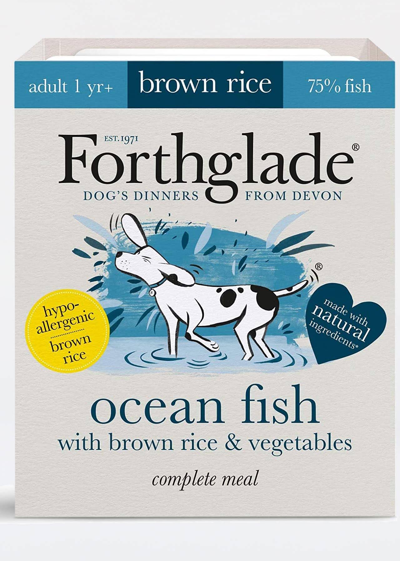 Forthglade Ocean Fish with Brown Rice & Vegetables Complete Meal for Adult Dogs - 395g