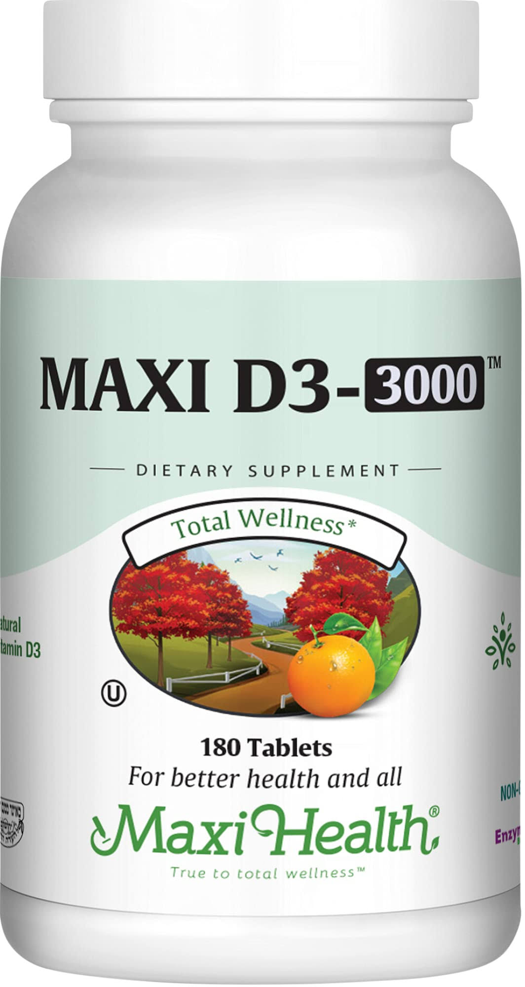 Maxi Health Maxi D3-3000 Supplement - 180ct