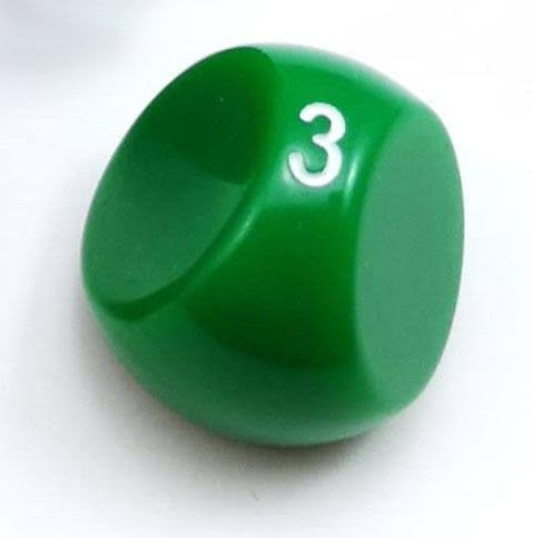 Green 3 Sided Die - D3