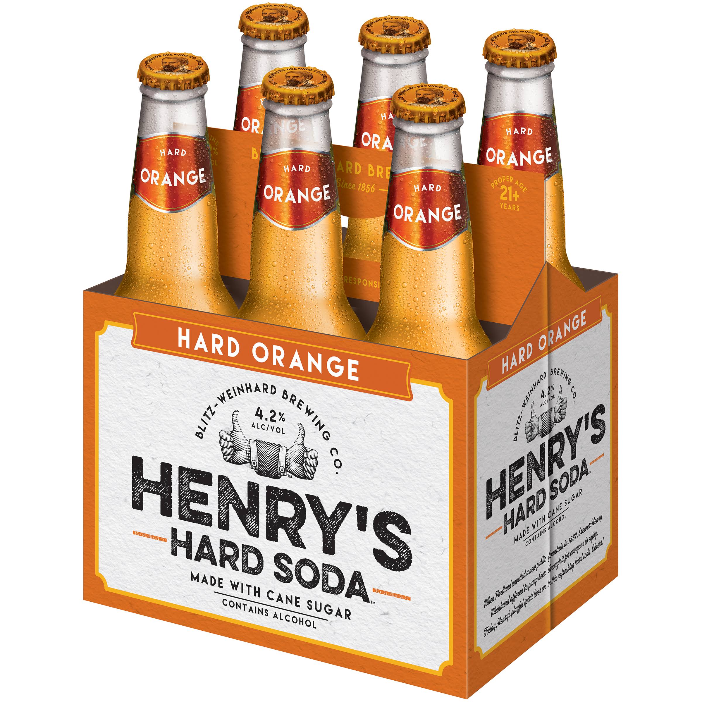 Henry's Hard Soda Hard Orange Soda - 12oz, 6pk