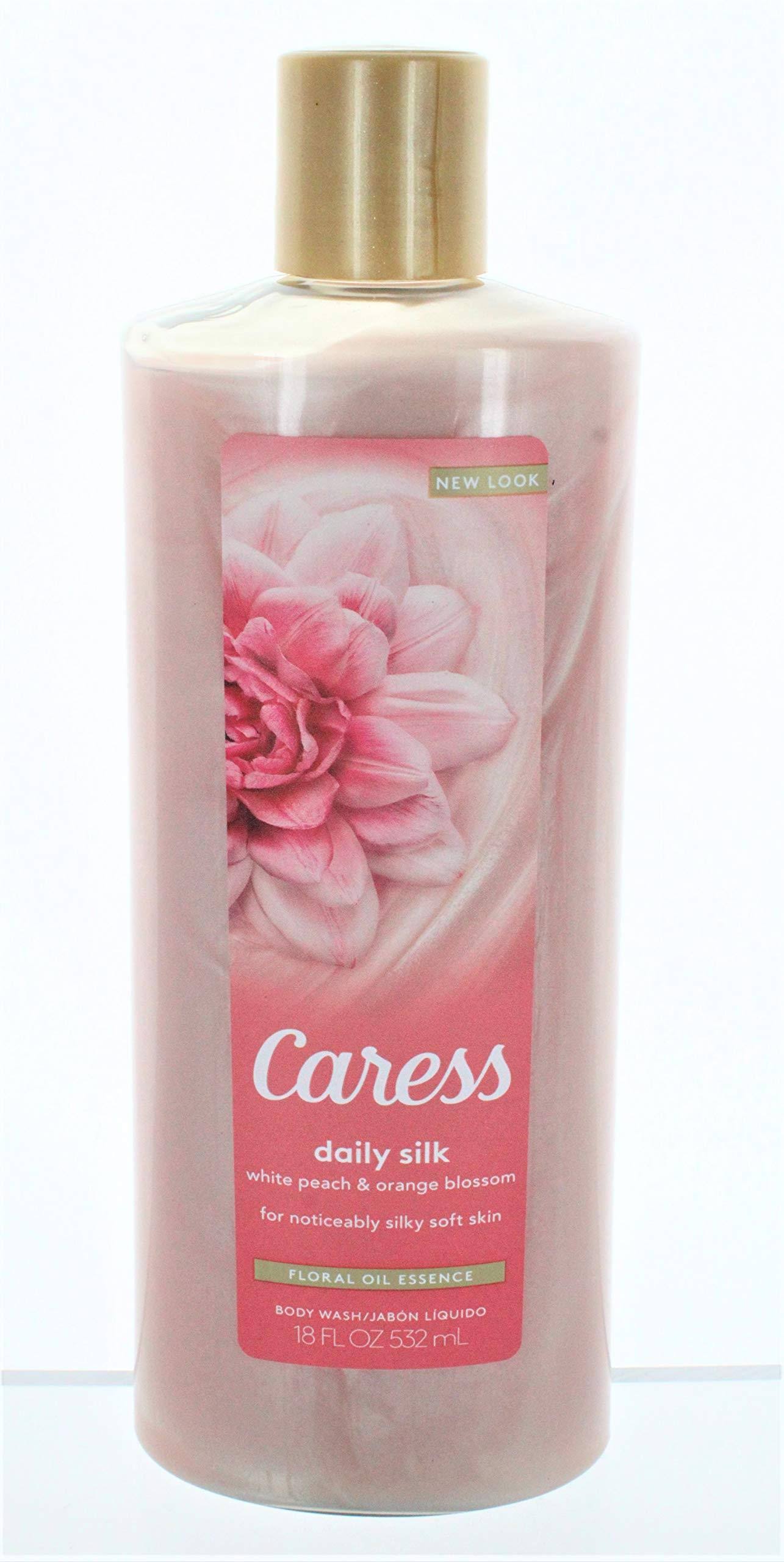 Caress Daily Silk Silkening Body Wash - 18oz, White Peach & Orange Blossom