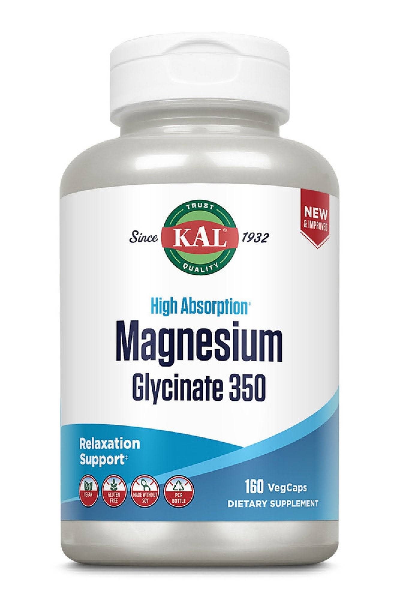 Kal Magnesium Glycinate 350 160 Capsules