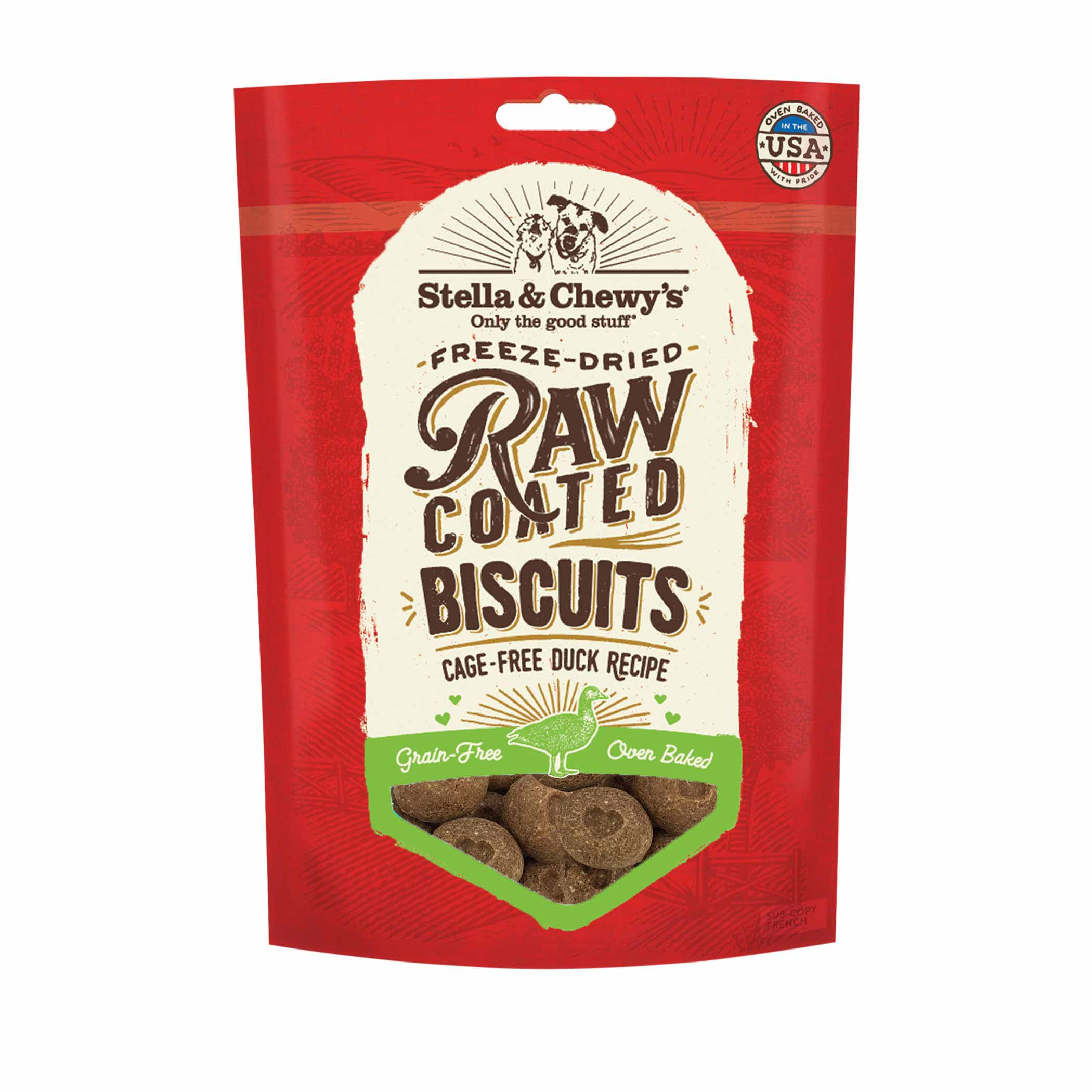 Stella & Chewy's Raw Coated Dog Biscuits - Cage-Free Duck Recipe
