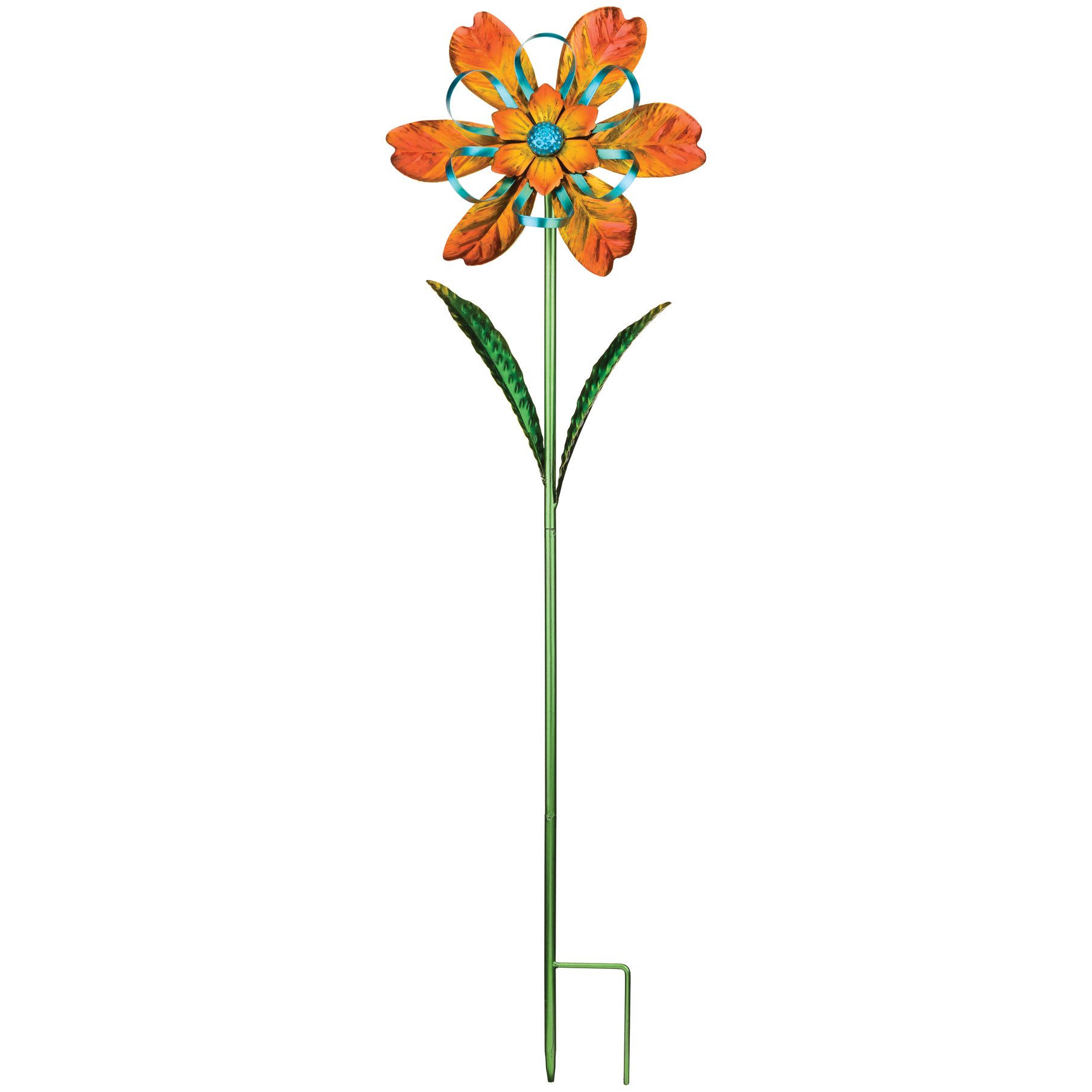 Regal Art & Gift REGAL12163 Orange Flower Spinner Stake