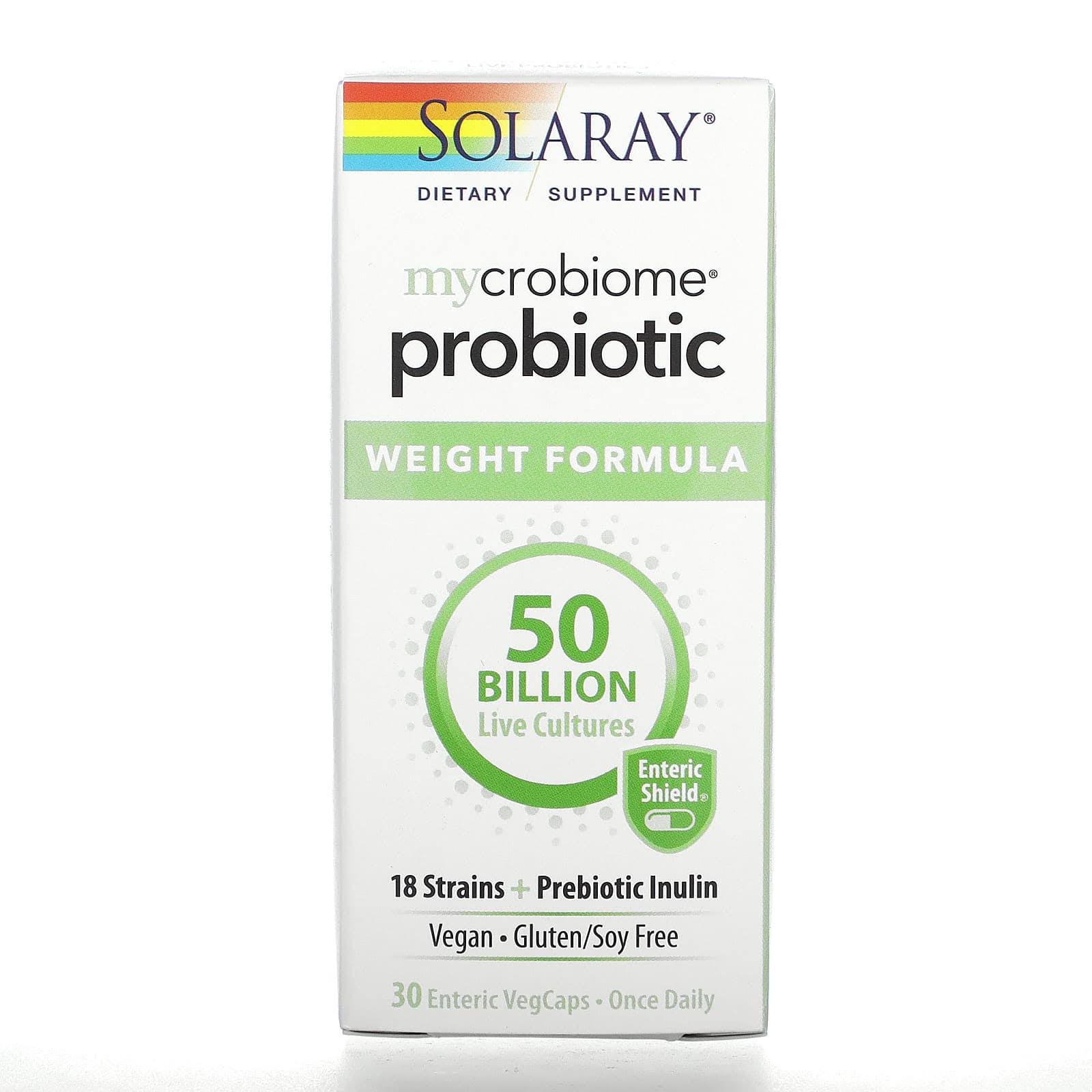 Solaray Mycrobiome Probiotic, Weight Formula, Enteric VegCaps - 30 enteric vegcaps