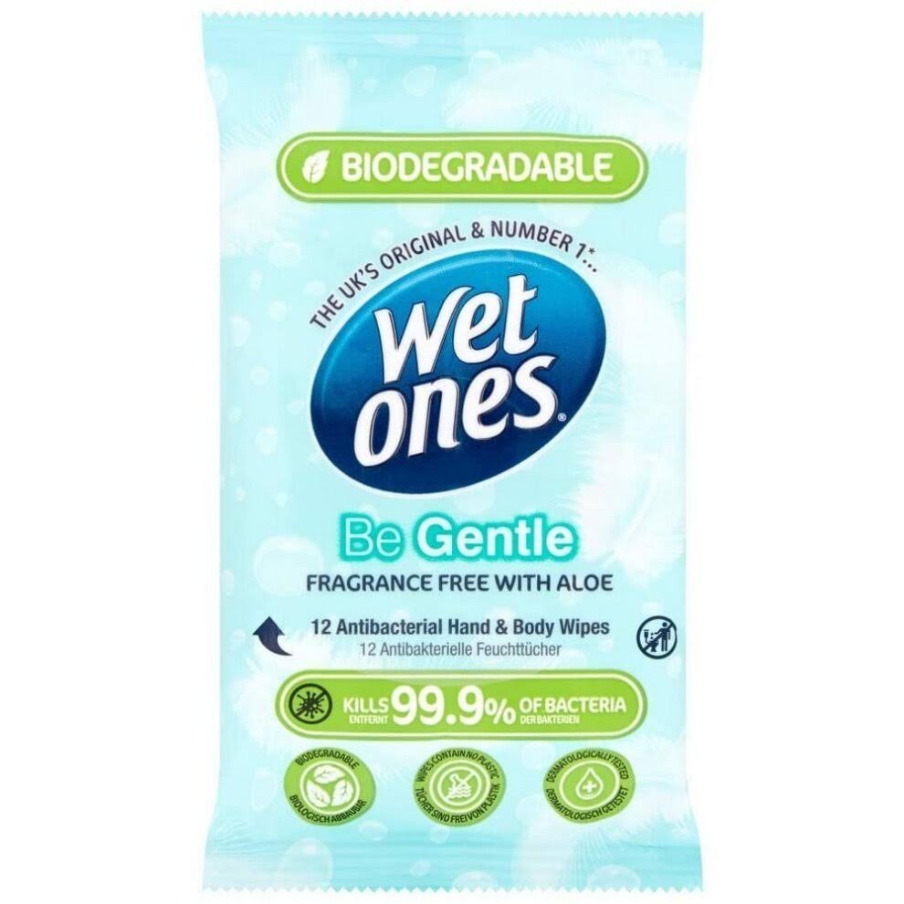 Wet Ones 'Be Gentle' Biodegradable Antibacterial Wipes, 12 Pack