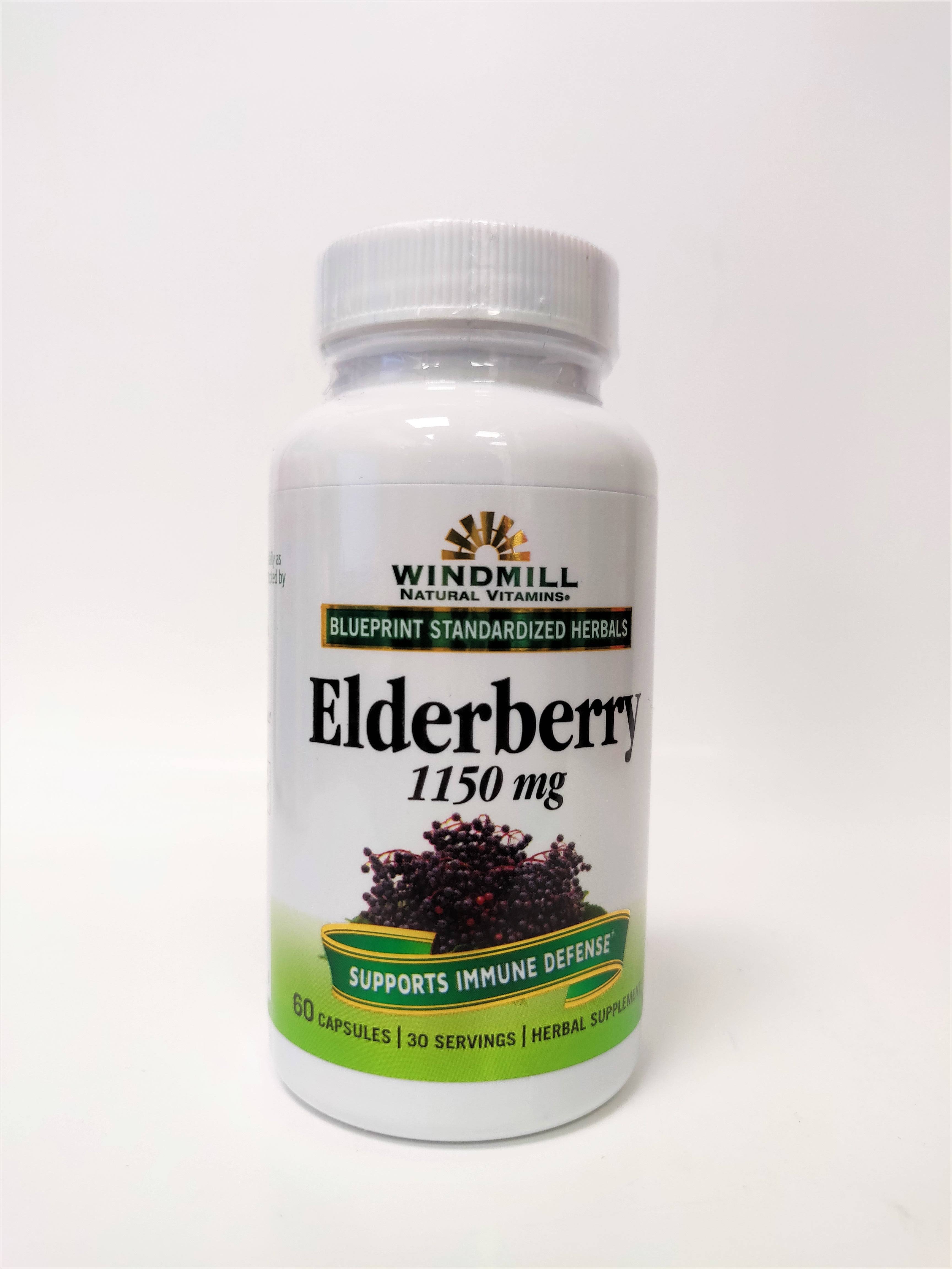 Windmill Elderberry, 1150 mg (Immune Support) 60 Capsules