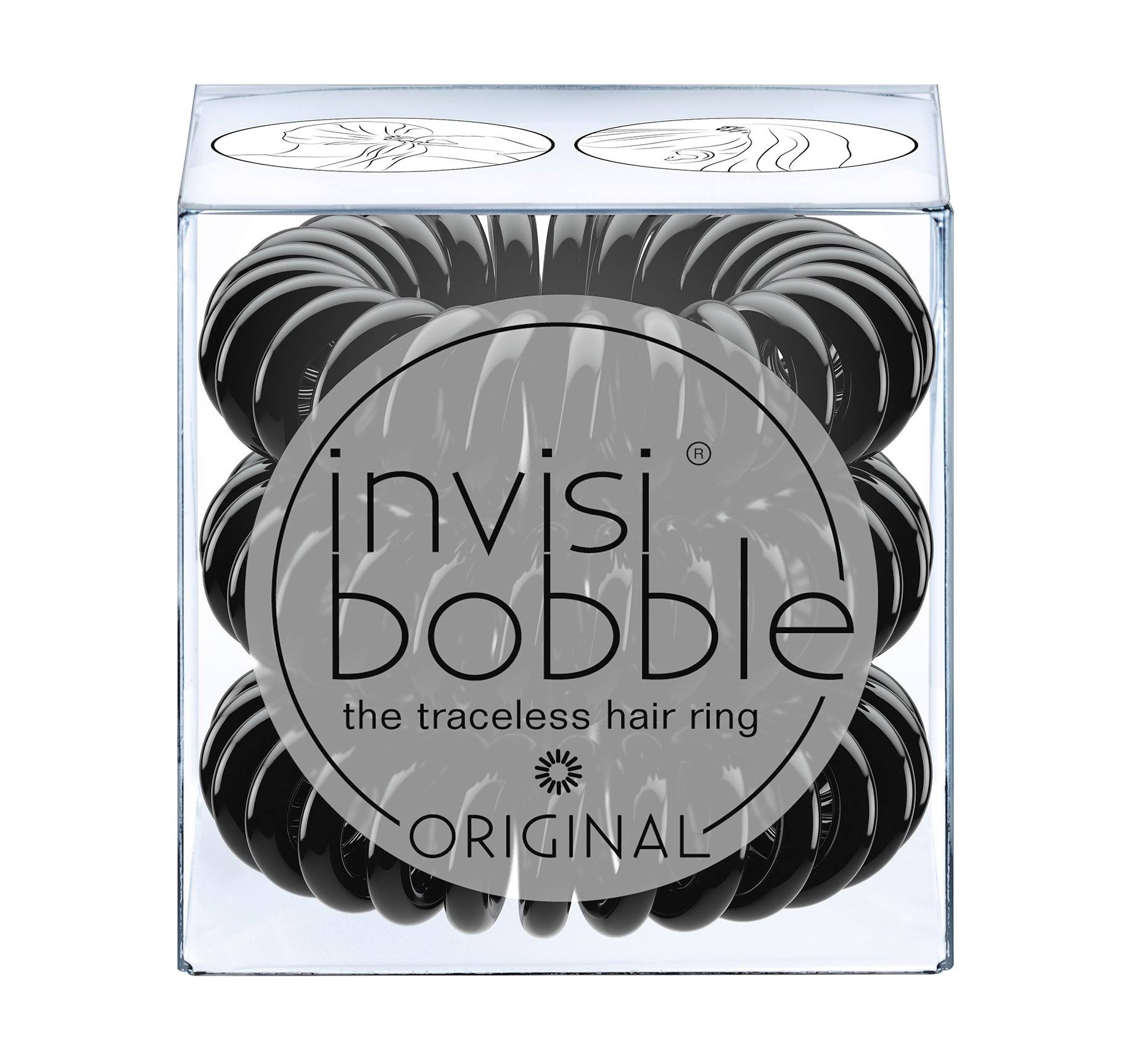 Invisibobble Original Hair Ties - Black, 3pcs