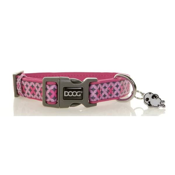 Doog Dog Collar - Pink with Black Stars, Large