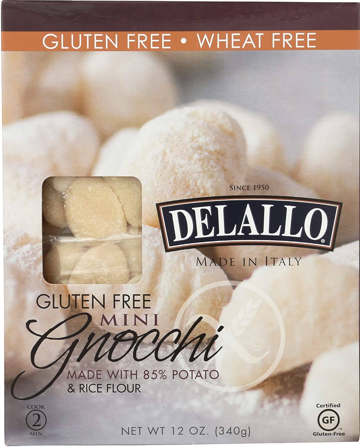 Delallo Gluten Free Gnocchi - Potato and Rice, 12oz, 6pk