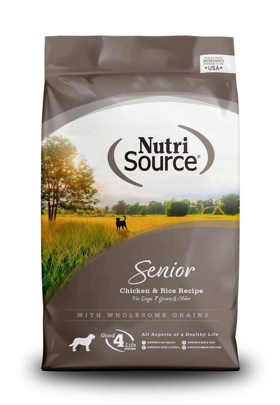 NutriSource Senior Chicken and Rice Dry Dog Food, 5-lb