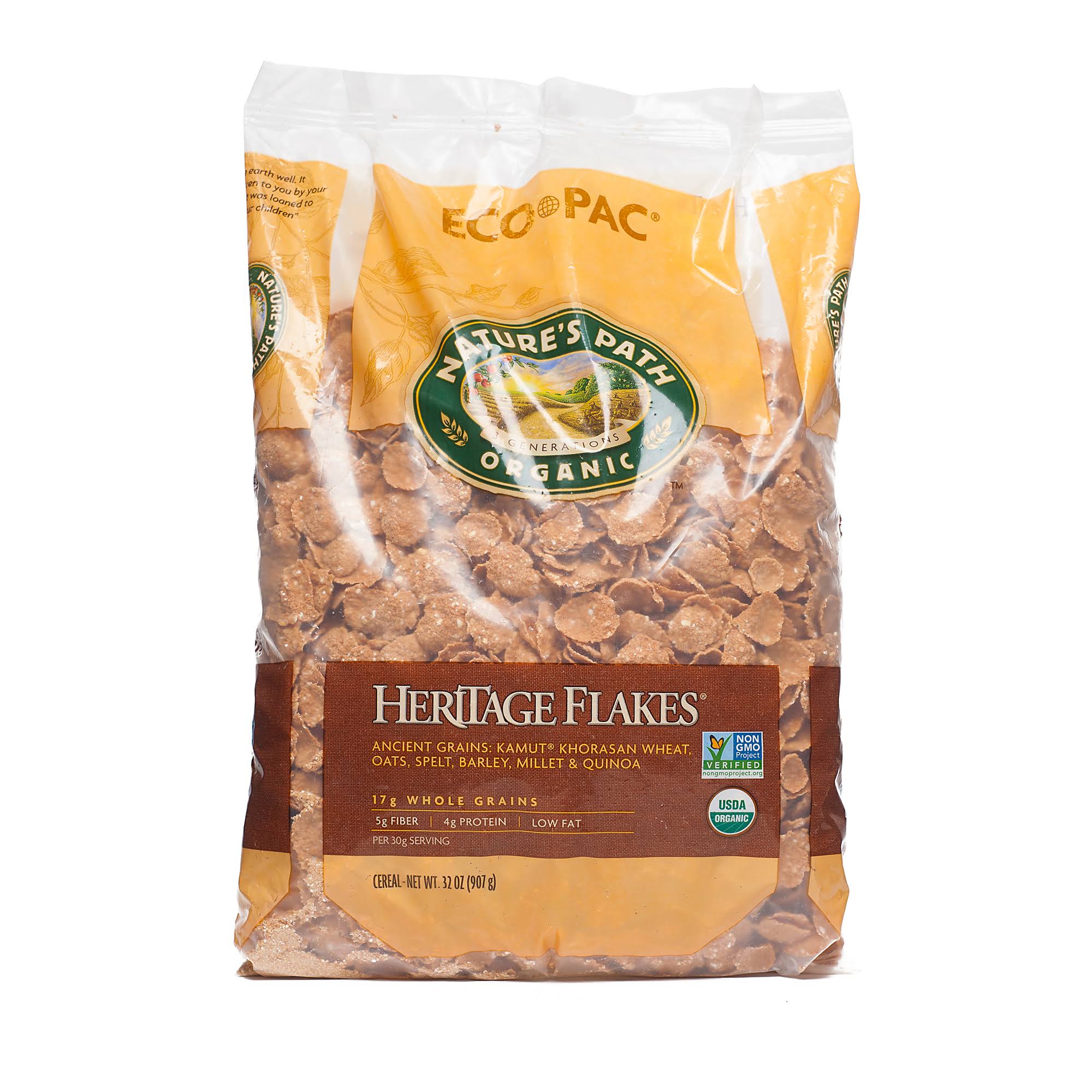 Nature's Path Organic Eco Pac Heritage Flakes Cereal - 32 oz