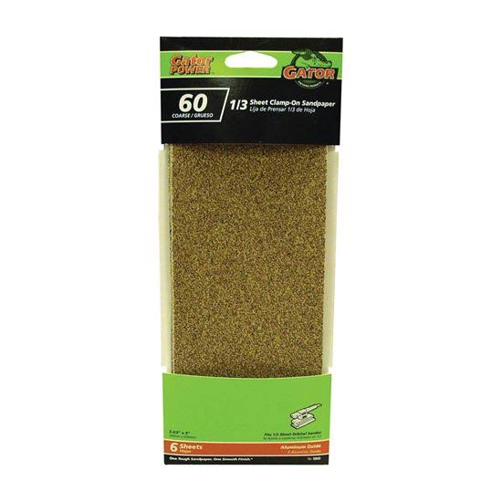 Ali Industries Gator Power Clamp-On Sandpaper - 6 Sheets, 60 Grit