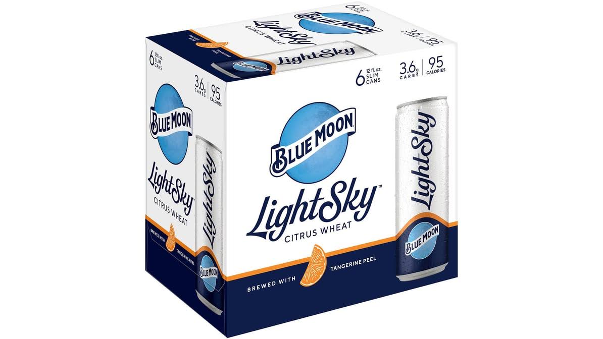 Blue Moon LightSky Beer, Citrus Wheat - 6 pack, 12 fl oz slim cans