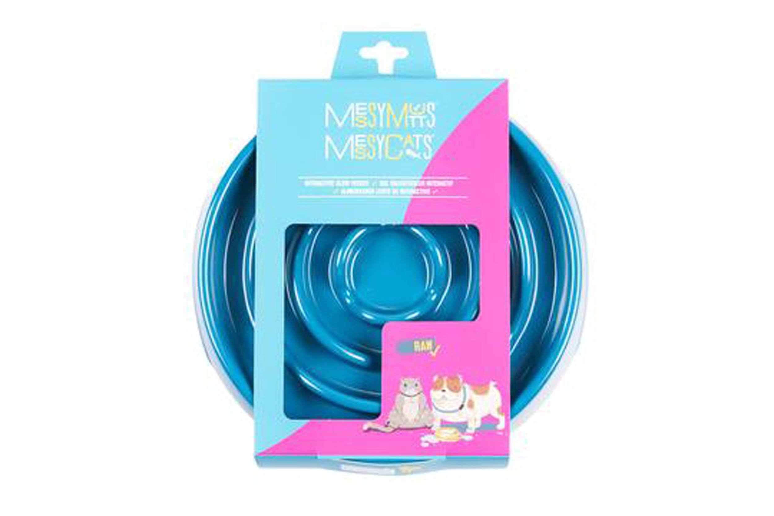 Messy Mutts Interactive Dog Slow Feeder, Blue, 1.75-cup