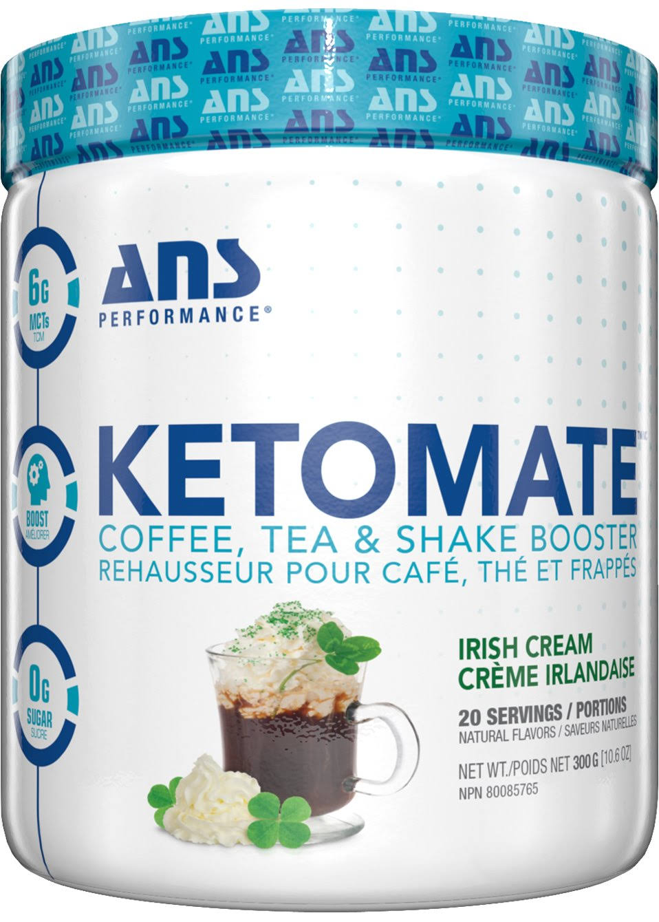 ANS Performance - KETOMATE Creamer - Irish Cream - Packaging of 300g