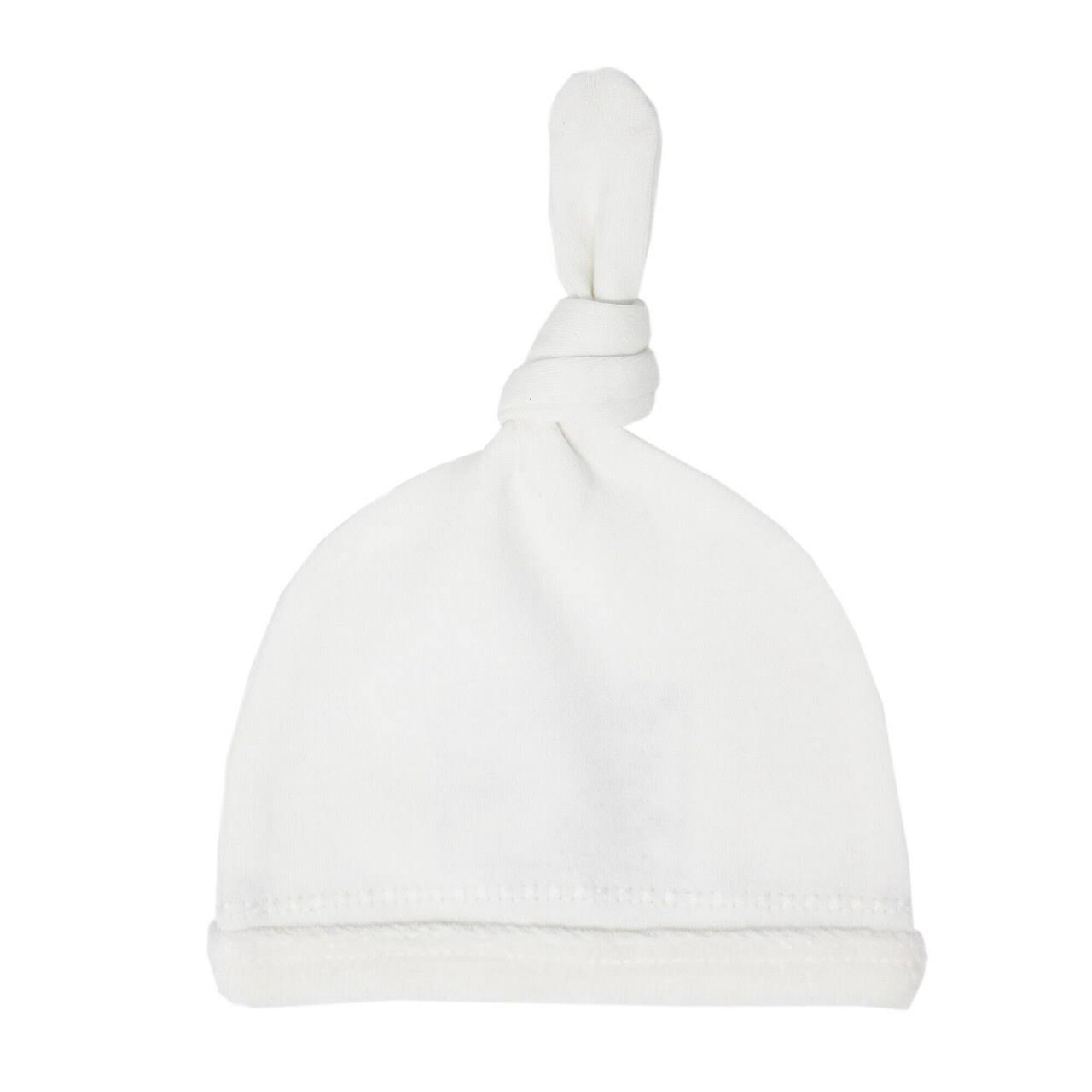 Velveteen Top-Knot Hat in White