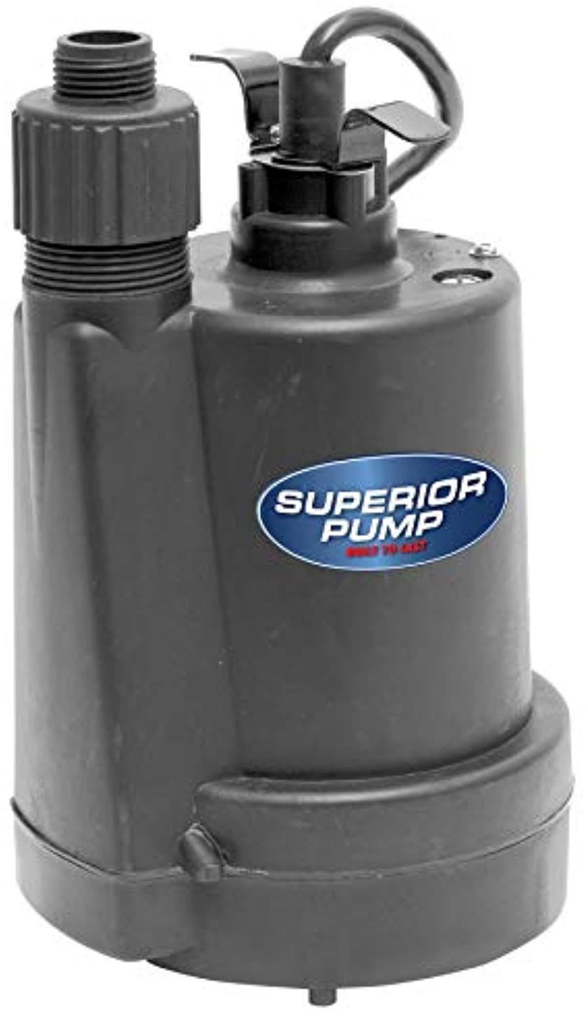 Superior Pump Thermoplastic Submersible Utility Pump - 1/4 HP
